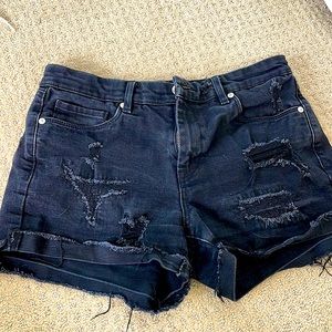 Black ripped Jean shorts size 27